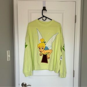 Disney Parks Women's Tinker Bell Green Pullover Sweatshirt (Size: 1X)